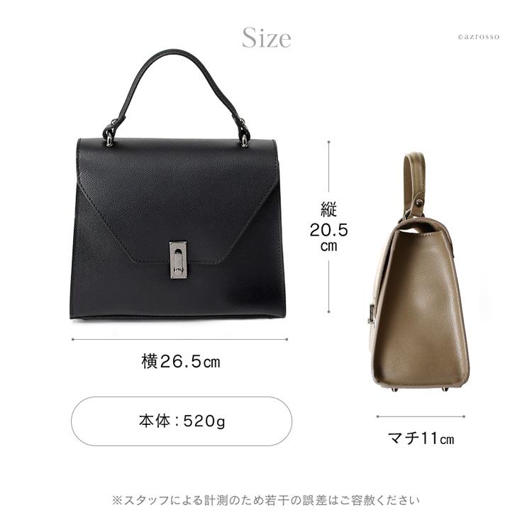 セレモニーバッグ ハンドバッグ イタリア製 レディース 黒 本革 小さめ