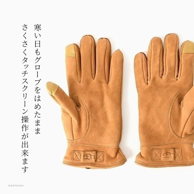 UGG（アグ） 手袋 メンズ スマホ対応 18833 レザー グローブ ショート