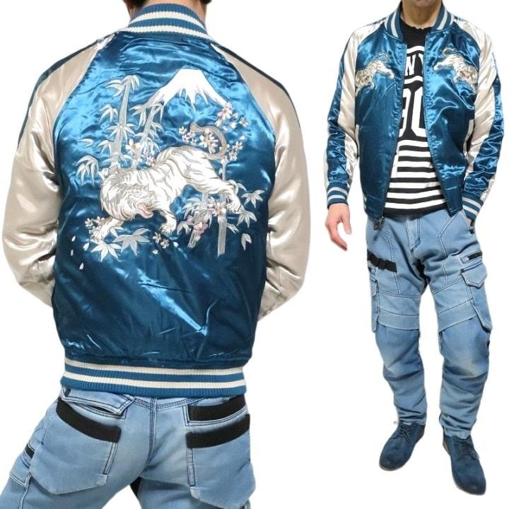 メンズセレクト スカジャン メンズ リバーシブル 和柄 和風 刺繍