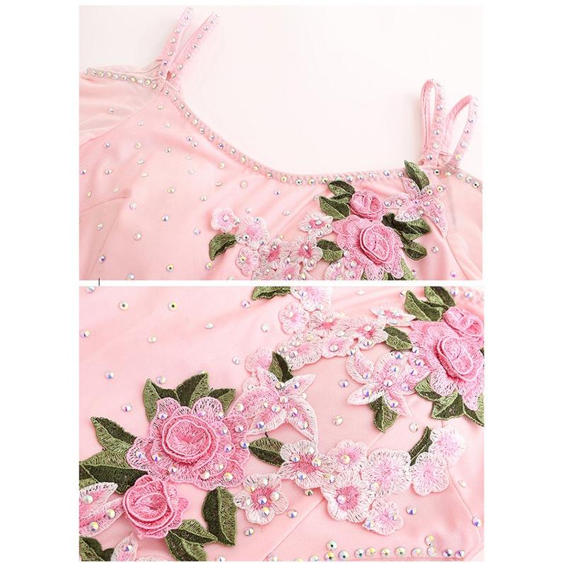 ダンス発表会 社交ダンス モダンドレス 刺繍 ドレス 衣装 豪華な社交