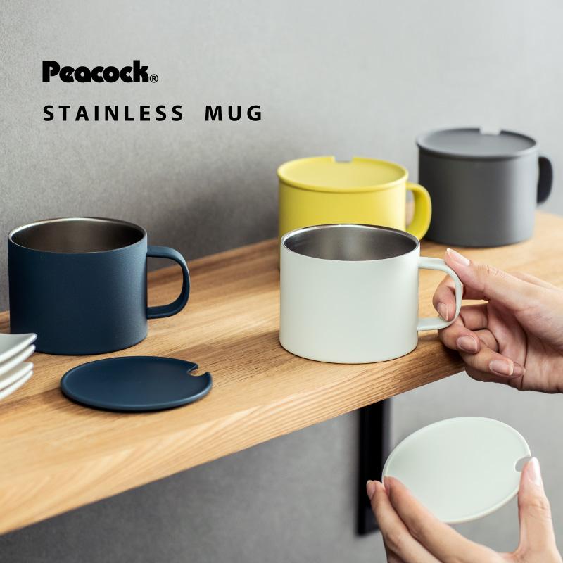 ピーコック魔法瓶工業 手付きカップ ステンレスマグカップ 真空二重