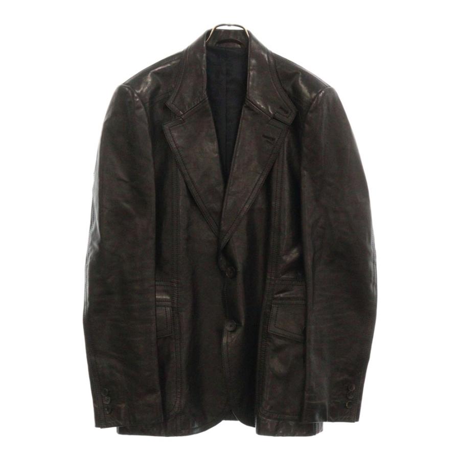 GUCCI（グッチ） TOM FORD期 レザー テーラードジャケット ブラック