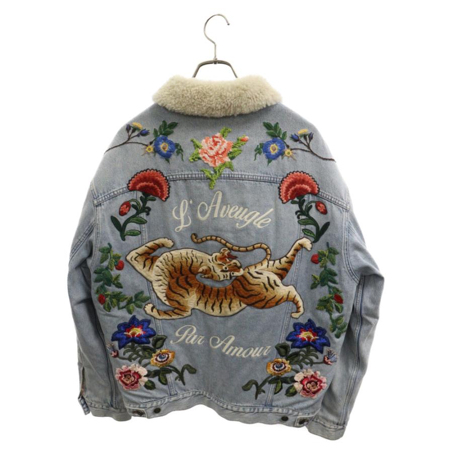 GUCCI（グッチ） エンブロイダリーデニムジャケット ボア ジージャン