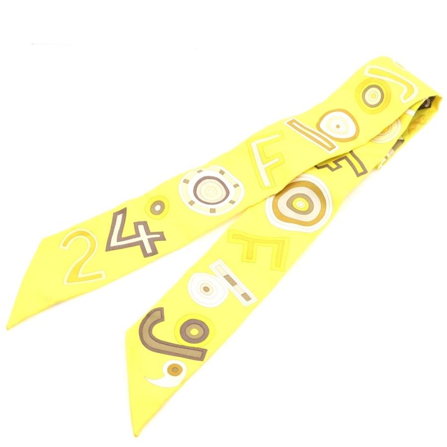 HERMES（エルメス） 24 FBG FRANCE ツイリー シルクスカーフ イエロー