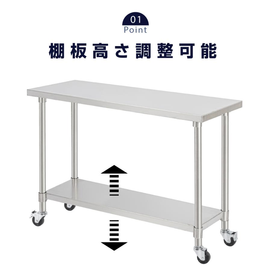 日本製 ステンレス 作業台 業務用 キャスター付き 調理台 W450mm×H800