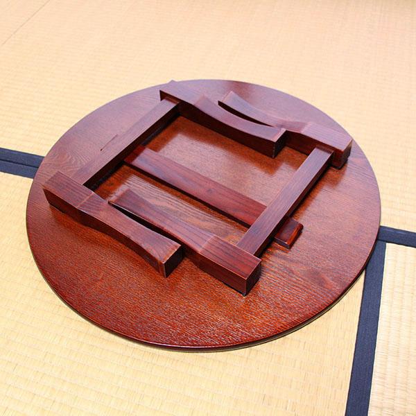 ちゃぶ台 卓袱台 木製 60cm 折りたたみ 丸型 円卓 漆器 漆塗り 丸