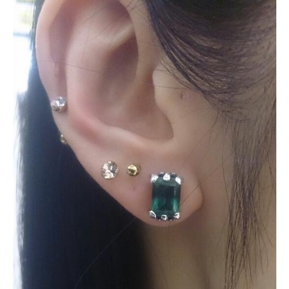 ZOCALO（ソカロ） イスラミック・スクエア・ピアス・グリーンクオーツ