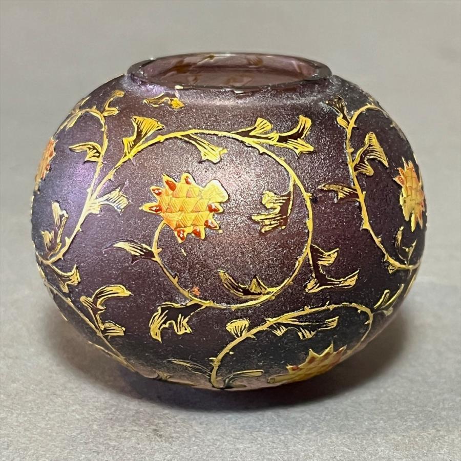 DAUM NANCY ドーム ナンシー 金彩 アザミ 花図 ミニチュア 花生 花器