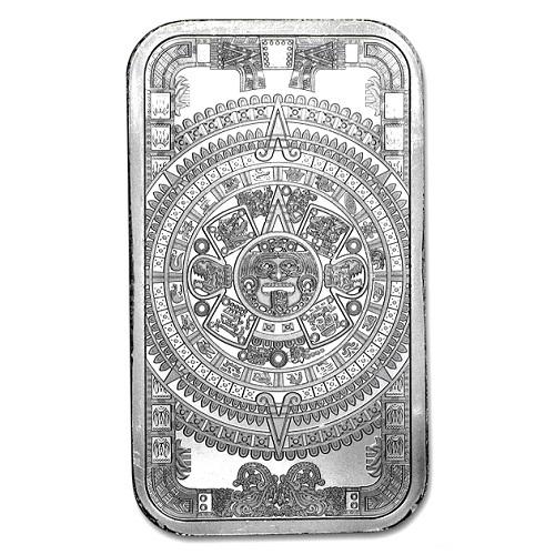 純銀インゴット アステカ カレンダーシルバーバー 1オンス ゴールデン