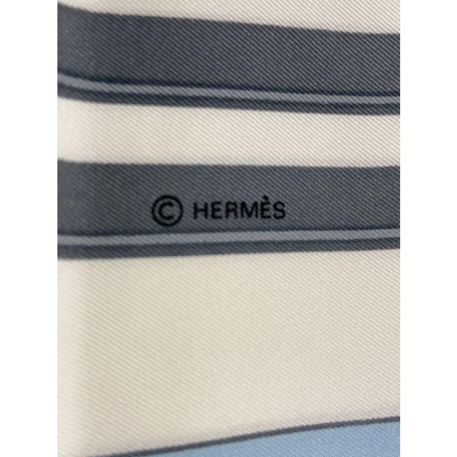 HERMES◇HERMES エルメス スカーフ/シルク/BLU/総柄/レディース