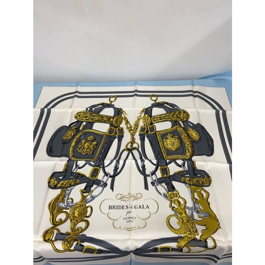 HERMES◇HERMES エルメス スカーフ/シルク/BLU/総柄/レディース