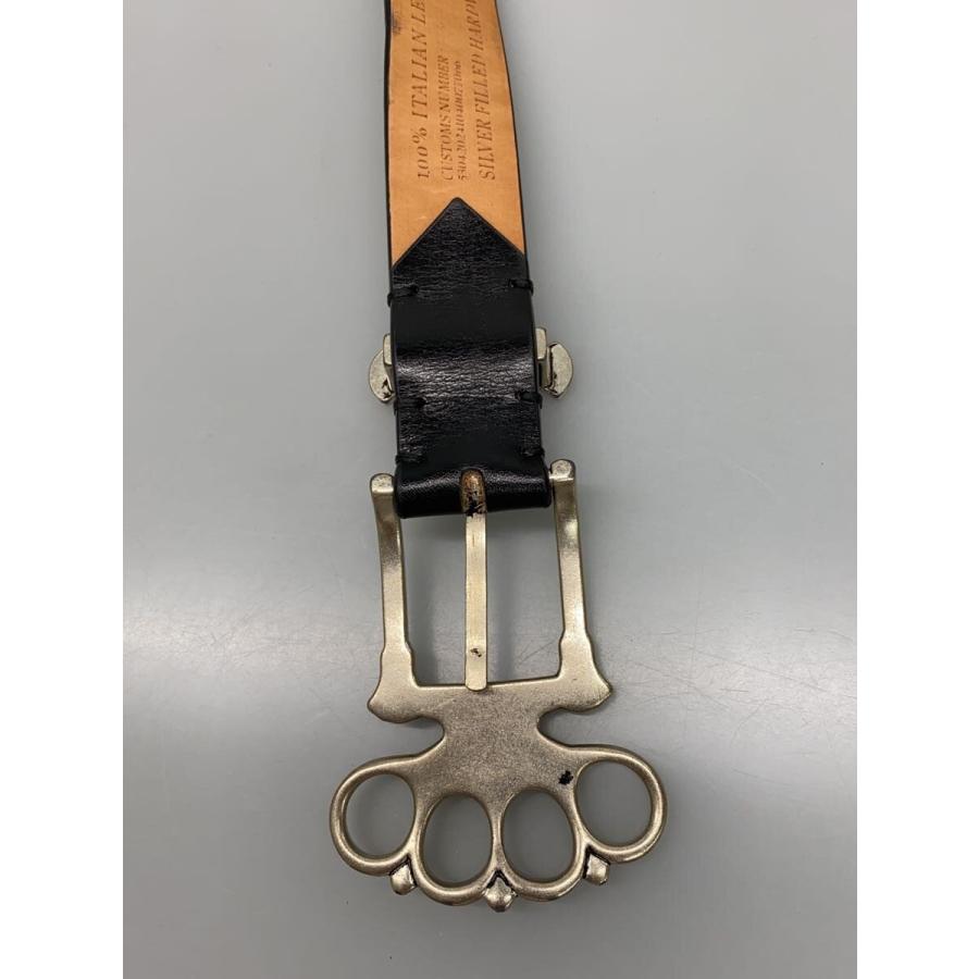 SILVER FILLED KUNCKLES BELT/NULLUS/ベルト/レザー/BLK/メンズ