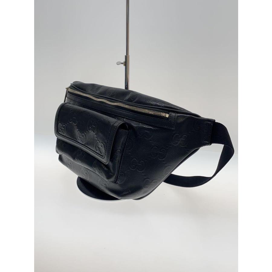GUCCI◇ベルトバッグ_GGエンボス/レザー/BLK : セカンドストリート