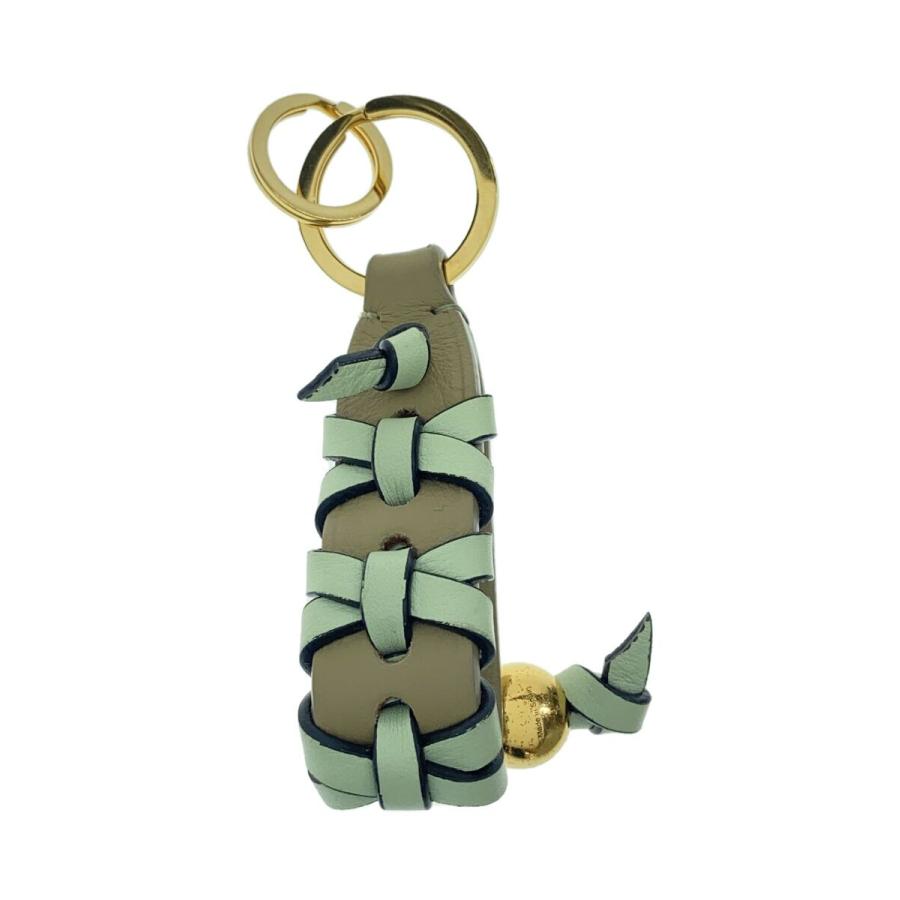 LOEWE◇CROSS BRAIDED KEYRING/キーリング/レザー/GRN/レディース