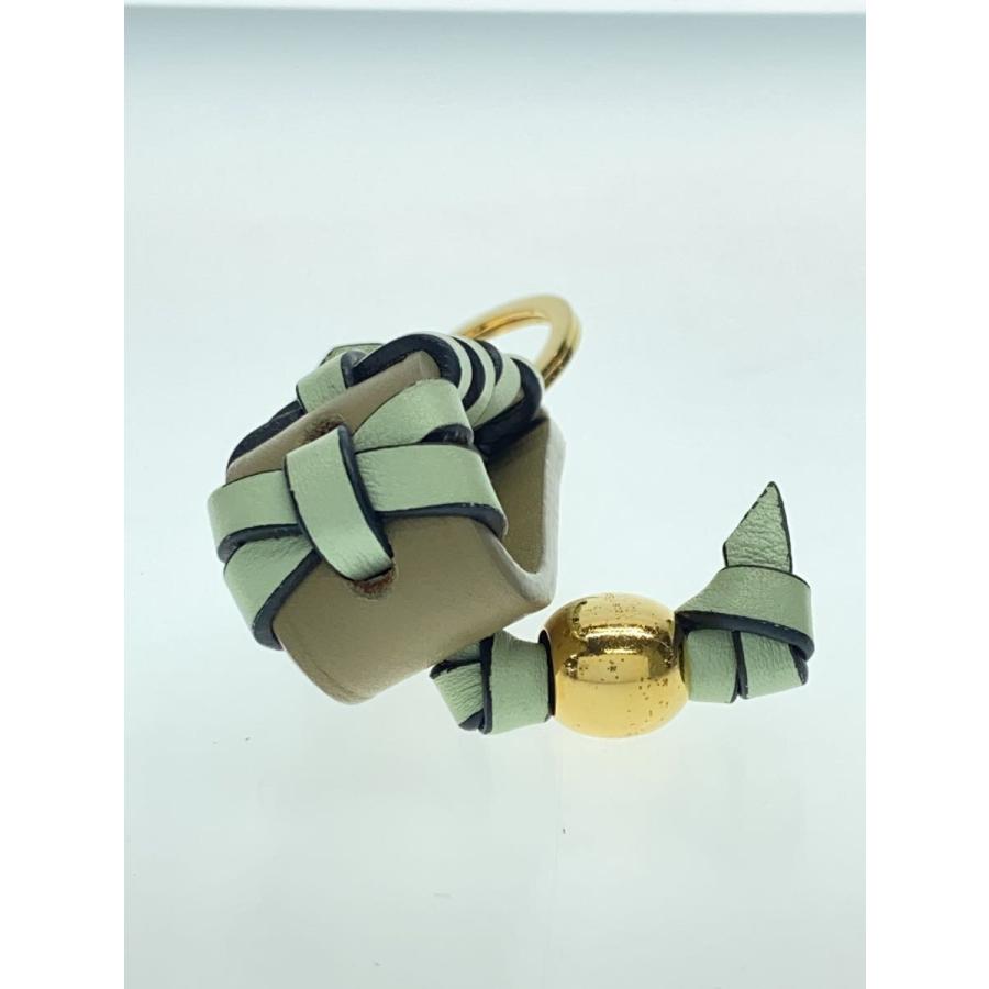 LOEWE◇CROSS BRAIDED KEYRING/キーリング/レザー/GRN/レディース