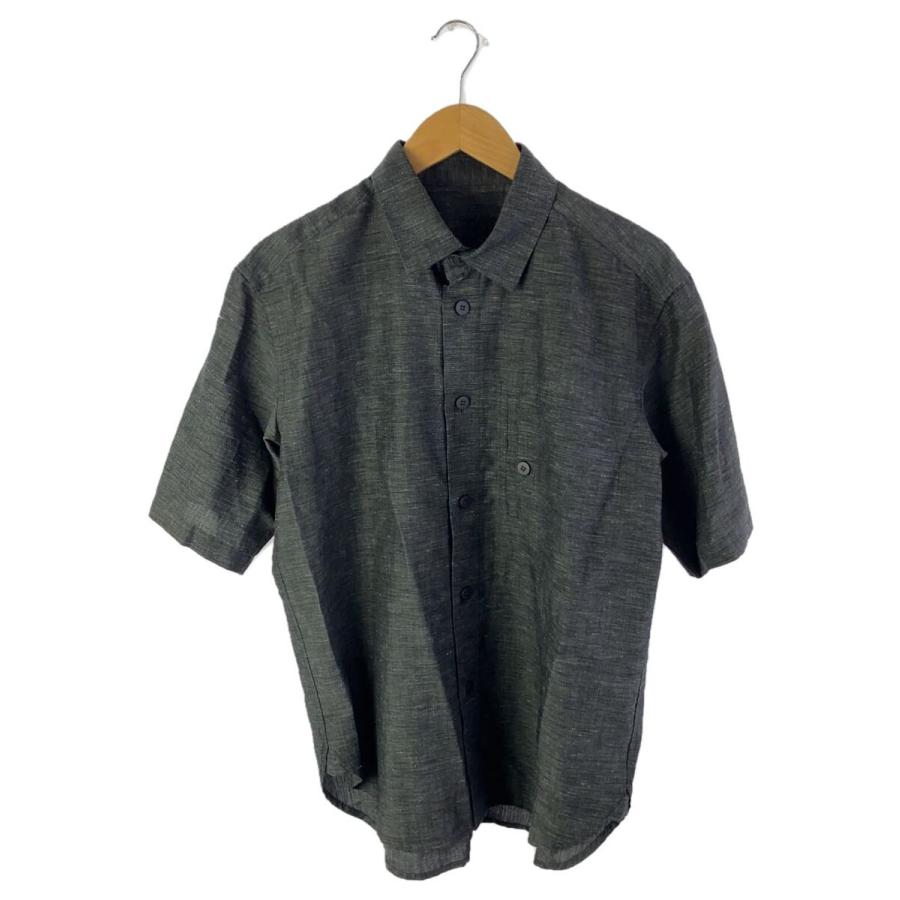 ISSEY MIYAKE◇D/IM MEN/かすり柄シャツ/半袖シャツ/2/ポリエステル