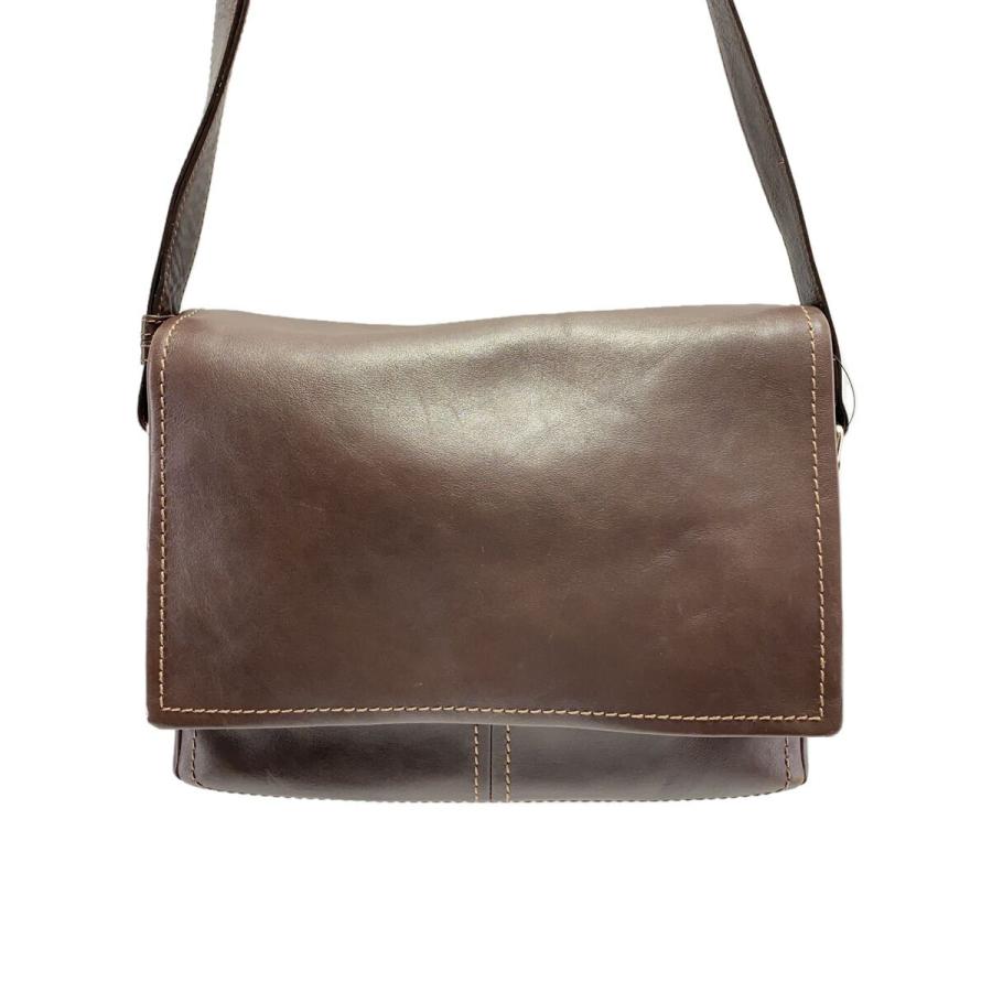 土屋鞄◇ツチヤカバン/ショルダーバッグ/レザー/ブラウン/無地/角擦れ