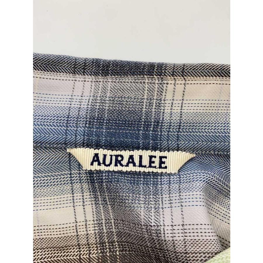 AURALEE◇25AW/SUPER LIGHT WOOL CHECK SHIRT/長袖シャツ/4/ウール