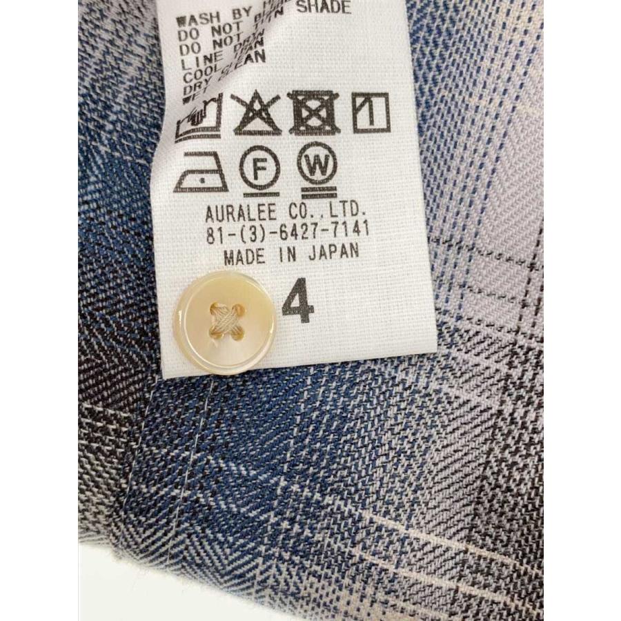 AURALEE◇25AW/SUPER LIGHT WOOL CHECK SHIRT/長袖シャツ/4/ウール