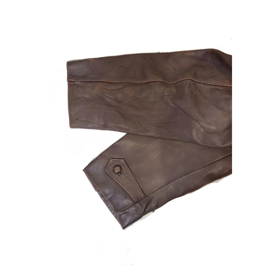 EURO VINTAGE◇レザーカーコート/ジャケット/--/レザー/BRW/無地