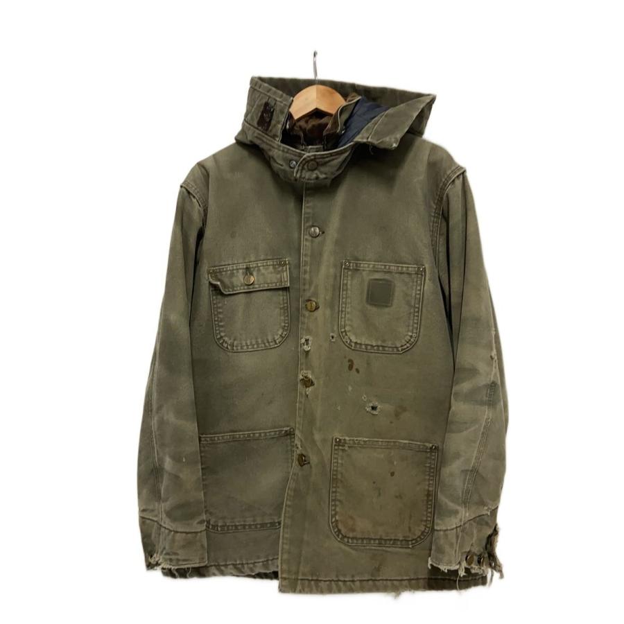 Carhartt◇USA製/襤褸/ボロ/チョアコート/モスグリーン/雰囲気GOOD/M
