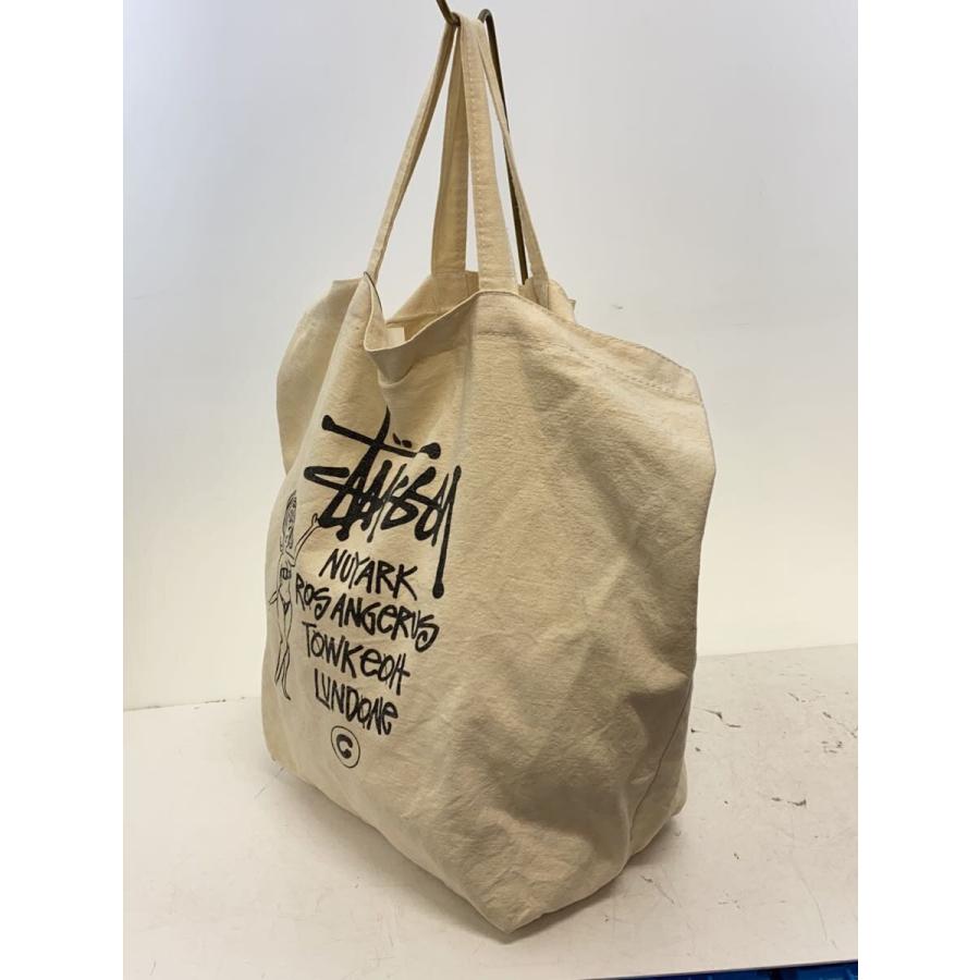 STUSSY◇トートバッグ/キャンバス/CRM/無地/CA28629 : セカンド