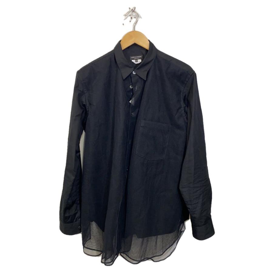 COMME des GARCONS HOMME PLUS◇長袖シャツ/M/コットン/BLK/po-b011
