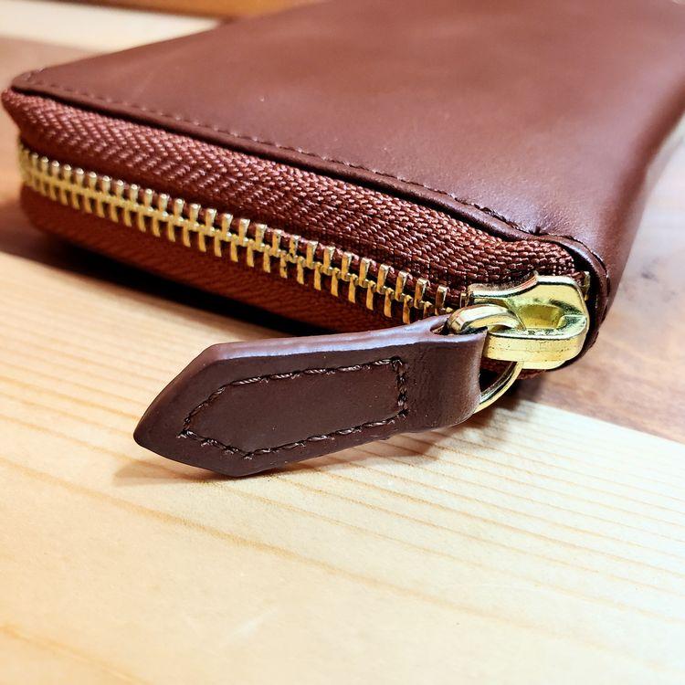 牛ヌメ革 長財布 ラウンドファスナー レザーラウンドファスナー ロング