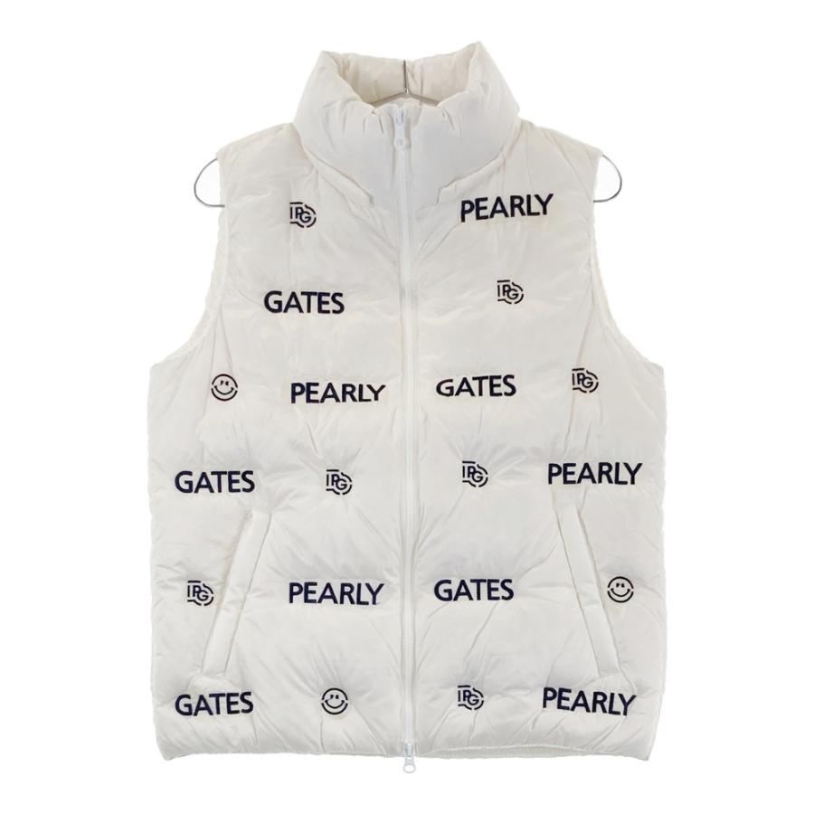 PEARLY GATES パーリーゲイツ ダウンベスト ロゴ ニコちゃん総柄