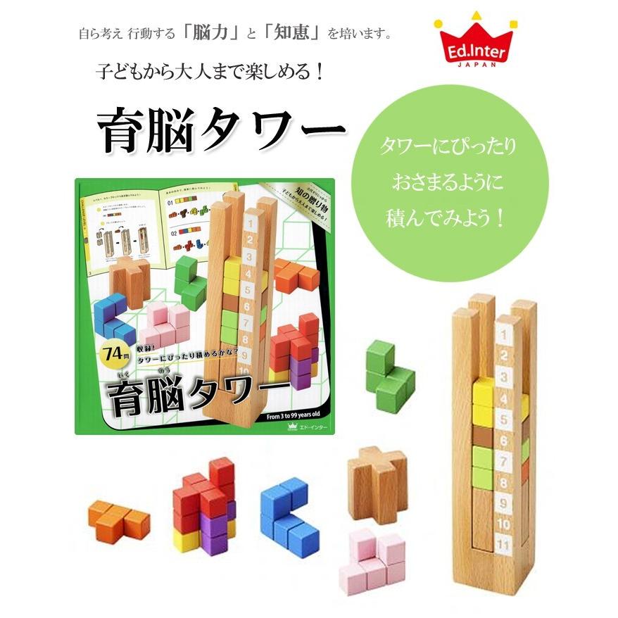 エド・インター（Ed・Inter） 育脳タワー 木製 知育玩具 ブロック
