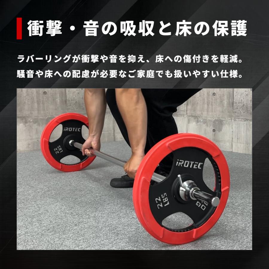 IROTEC（アイロテック） バーベル ラバープレート15KG [2枚] 穴径29mm