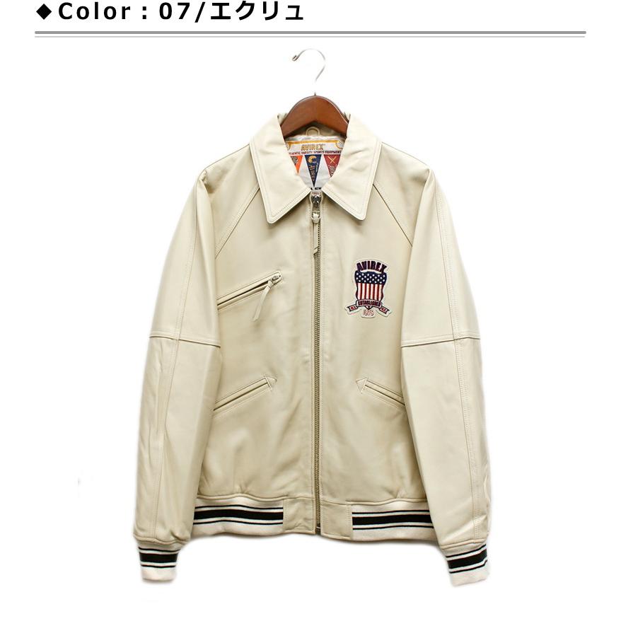 AVIREX（アヴィレックス） LIGHT LEATHER SIGNATURE VARSITY JACKET