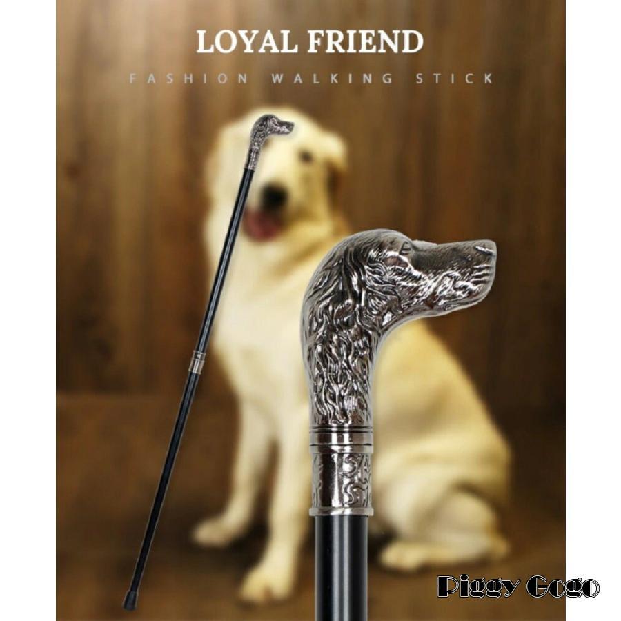 コスプレ パーティー 杖 ドッグ 犬 つえ ステッキ おしゃれ 高級 銀