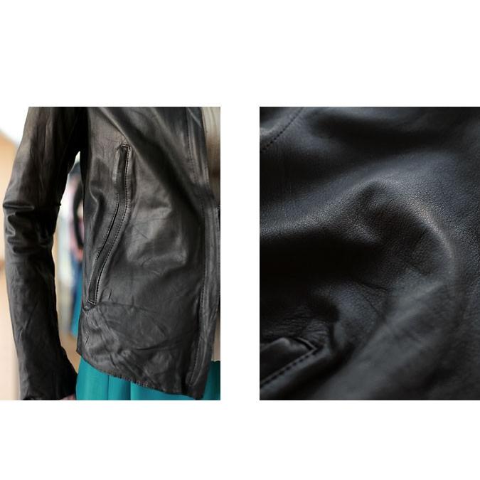 sisii（シシ） ウォッシュドレザー シングルライダース ジャケット