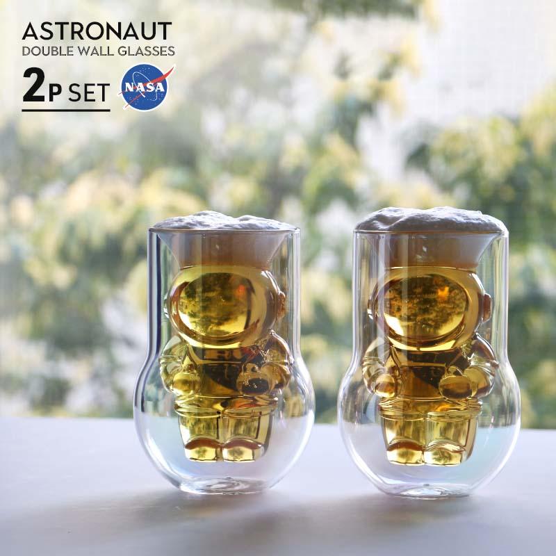 NASA アストロノーツ ダブルウォールグラス 2個セット Astronaut