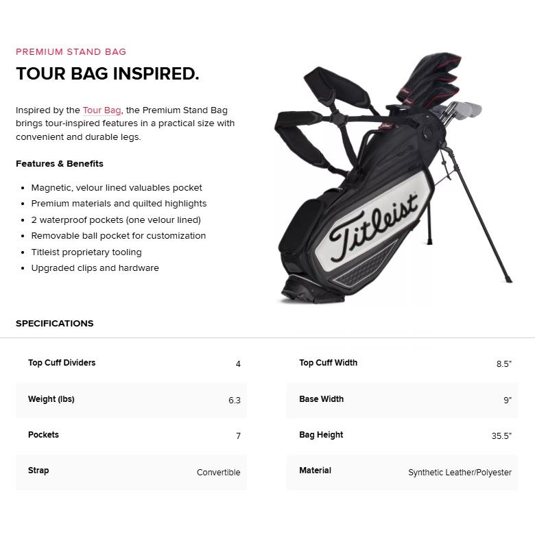 Titleist（タイトリスト） Titleist Premium Stand Bag プレミアム