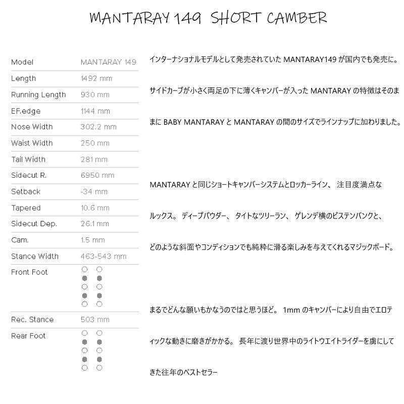 ゲンテンスティック マンタレイ 149 GENTEMSTICK MANTARAY レディース