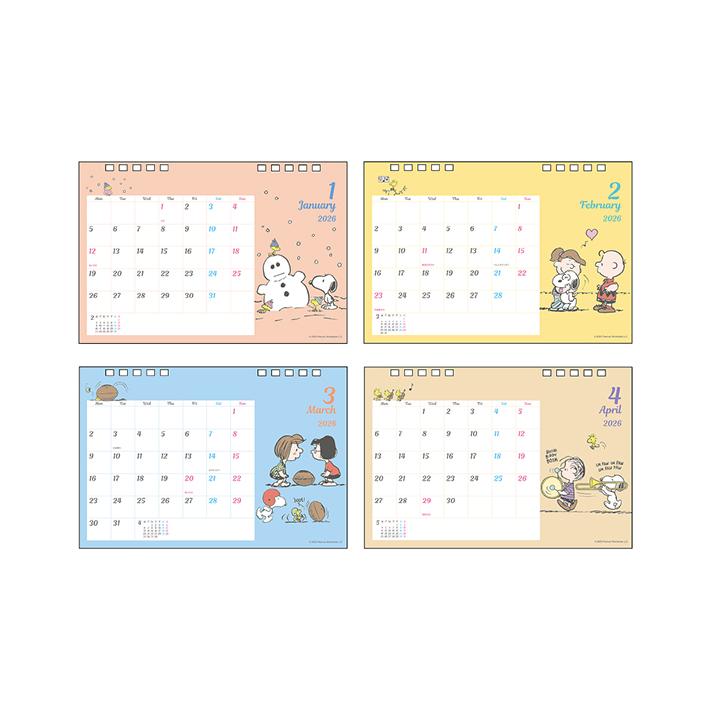 サンスター文具 スヌーピー 2026年 デスクカレンダー 4901770799742 [M