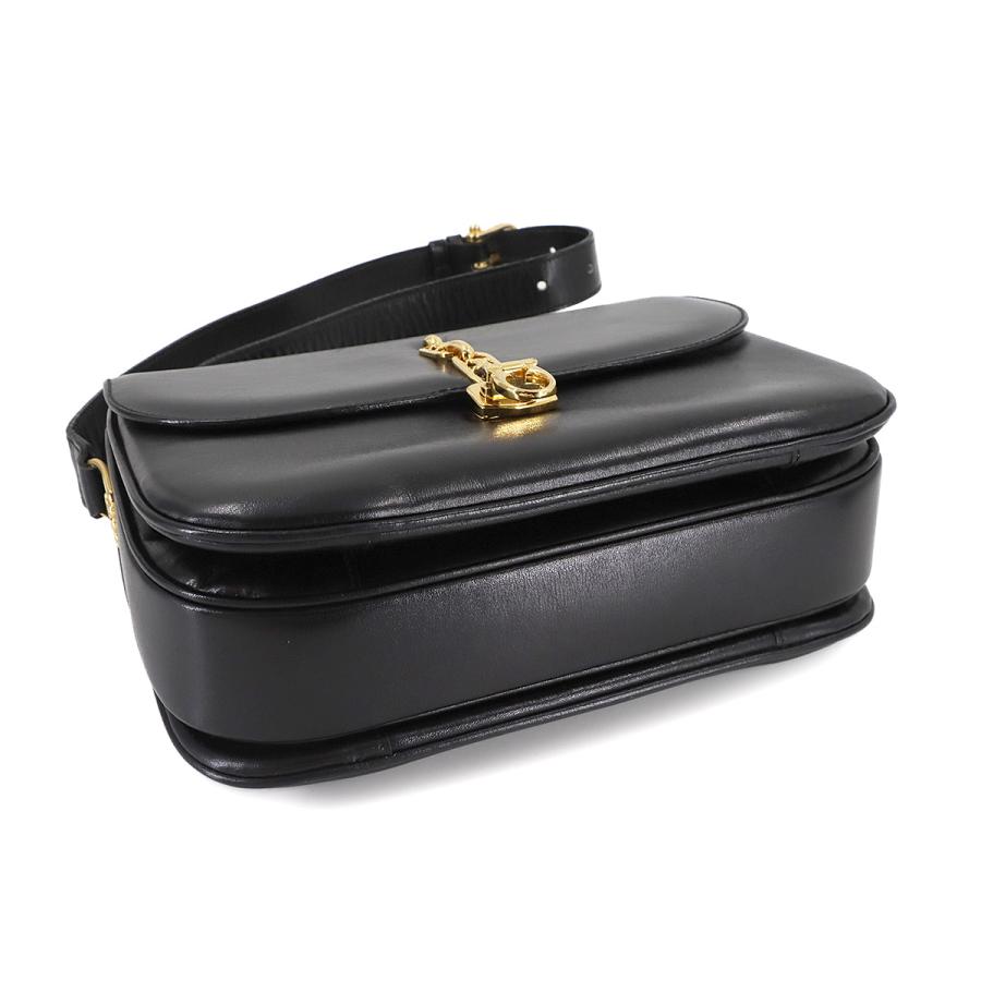 CELINE（セリーヌ） トリオンフ ショルダー レザー ブラック ゴールド