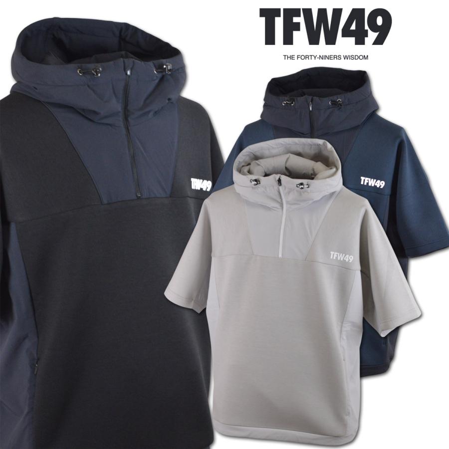 TFW49 半袖プルオーバー ゴルフウェア メンズ パーカー 秋冬用 黒 紺