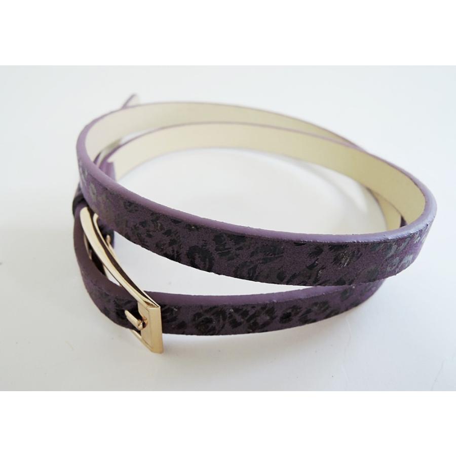 ヒョウ柄ベルト レオパード ベルト レディース ヒョウ柄 秋冬 シルバー