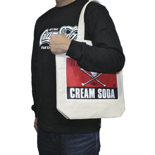クリームソーダ（CREAM SODA） CS角ドクロトートバッグ ホワイト