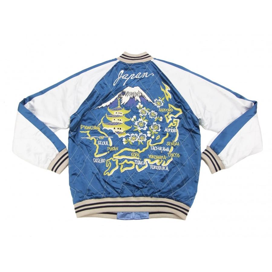 花旅楽団 スカジャン 日本地図 富士山 五重塔 Script メンズ