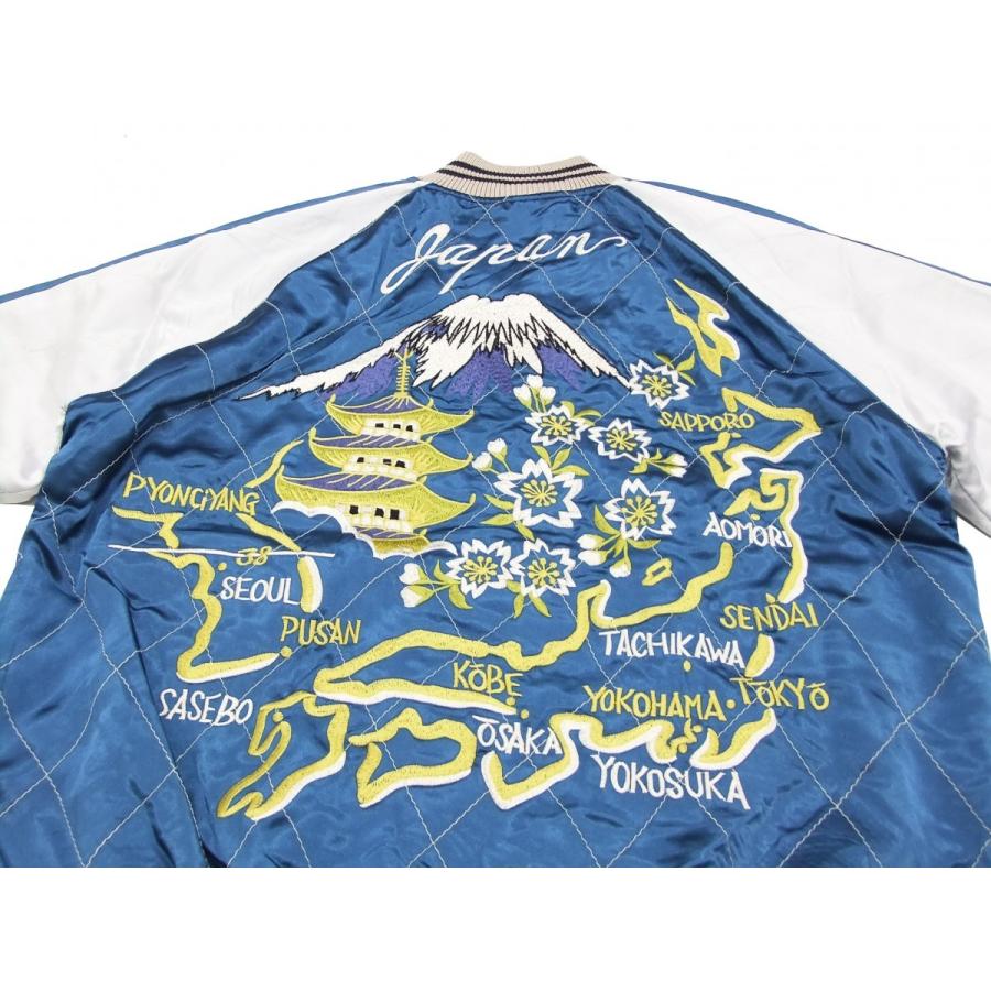花旅楽団 スカジャン 日本地図 富士山 五重塔 Script メンズ