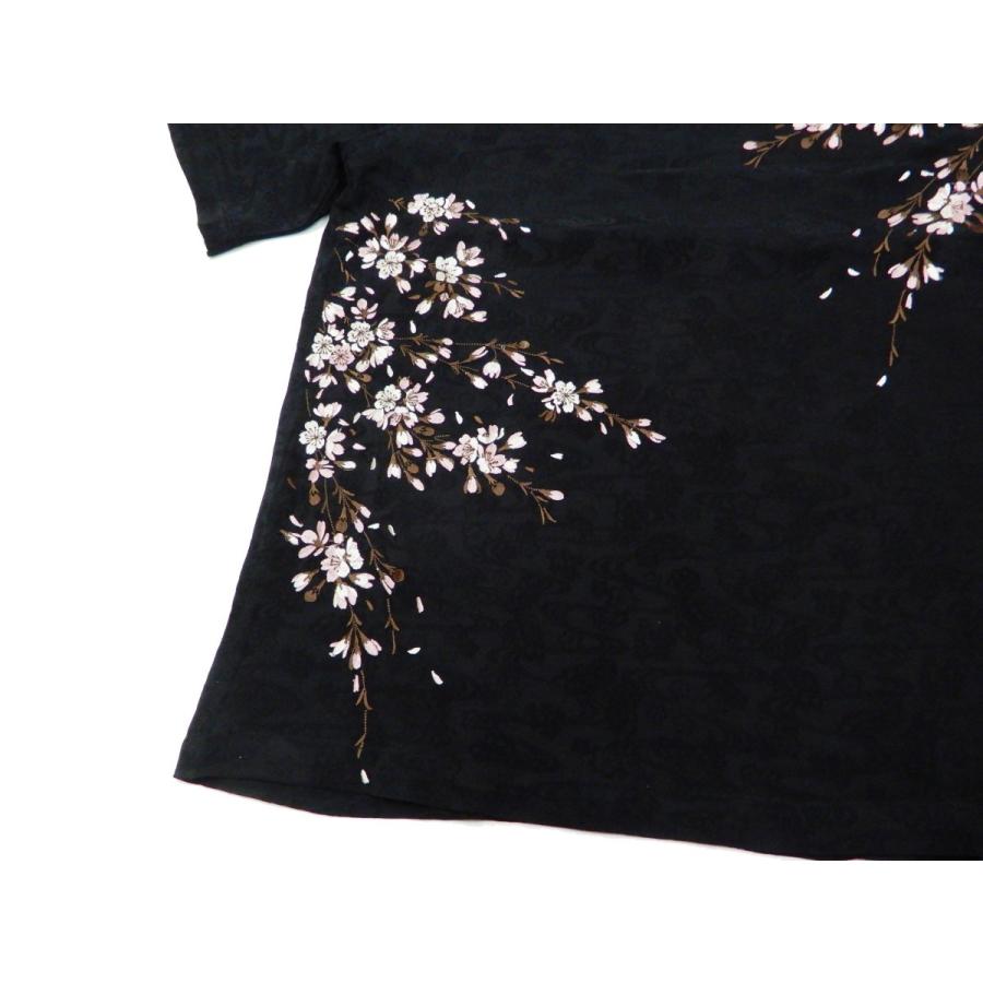 花旅楽団 ジャガードレーヨン オープンシャツ SS-001 桜刺繍 メンズ 和