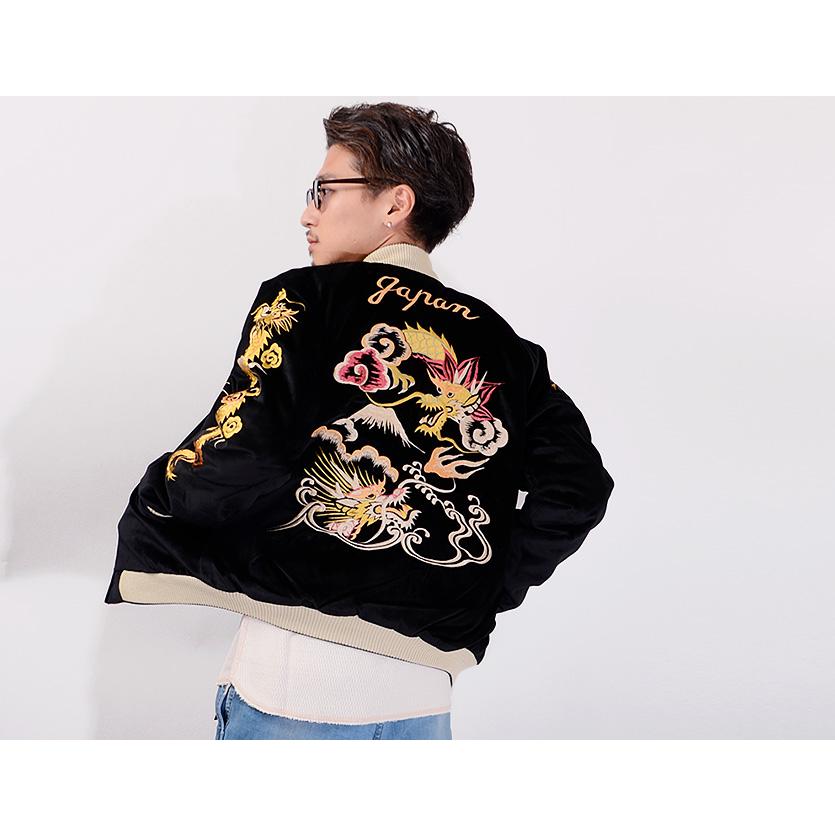 TAILOR TOYO テーラー東洋 スカジャン 別珍 メンズ 黒 龍 DUELLING