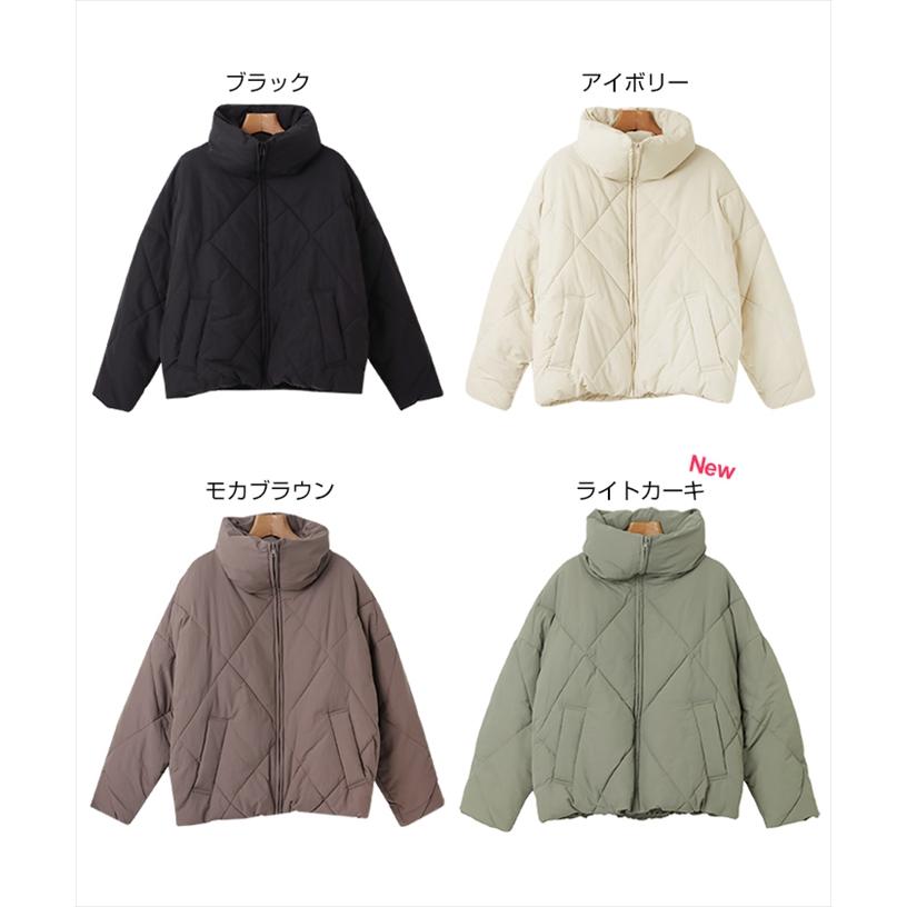 オーバーサイズ ダイヤ キルティング フェイクダウン ジャケット