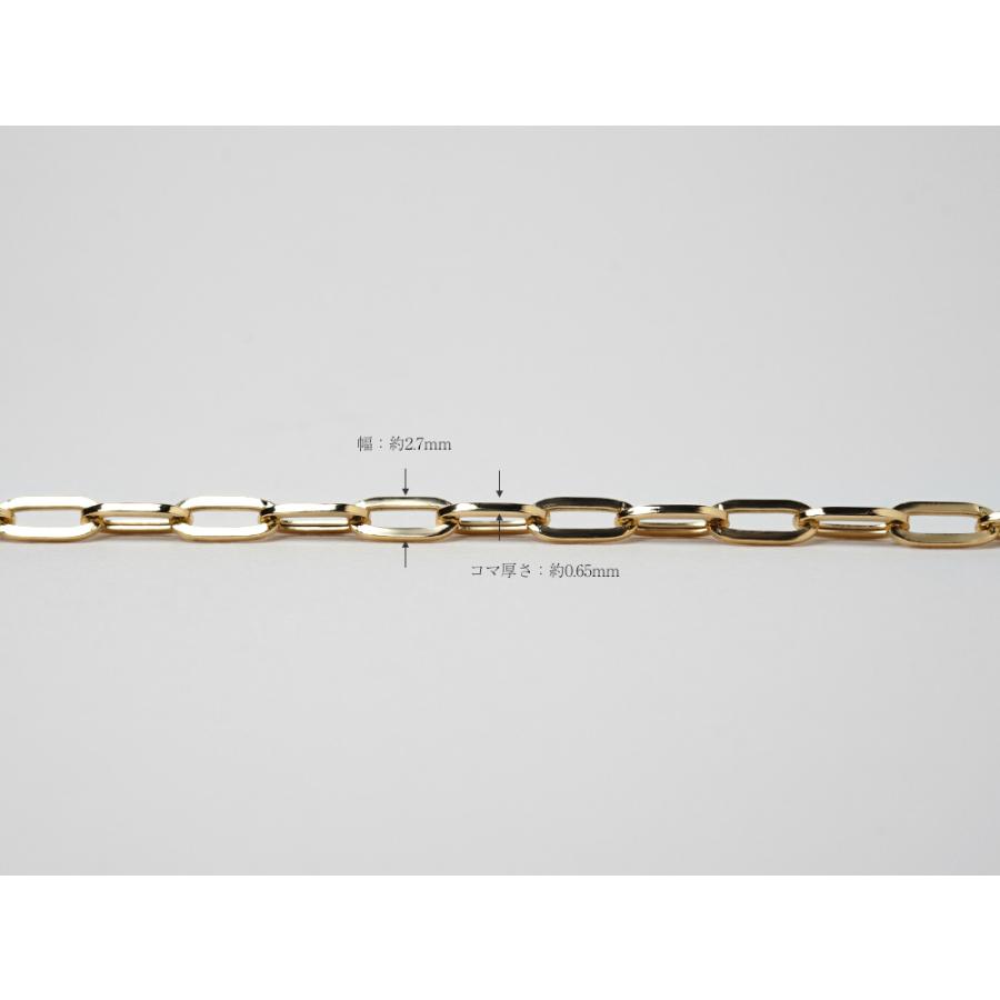 K18 ペーパークリップ ブレスレット 2.7mm チェーンブレスレット