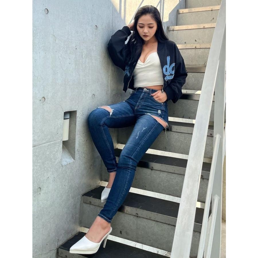 GYDA（ジェイダ） （ジェイダ）ミドルウエストSIDE RIPPEDスキニー