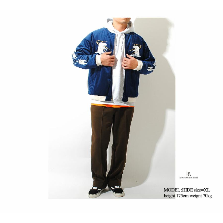 HOUSTON（ヒューストン） スカジャン ベロア アラスカ刺繍 長袖